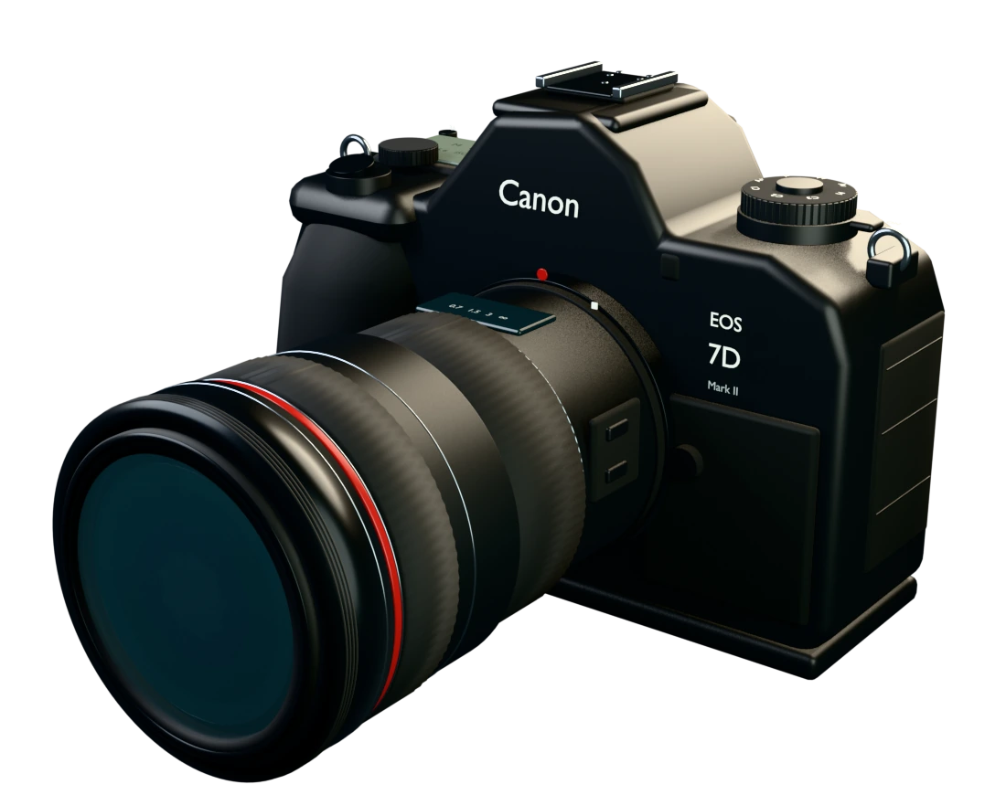 Canon EOS 7D Mark II in three-quarter view